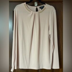 Liz Claiborne Cream Beaded Blouse